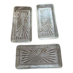 Three Vintage Crystal serving Trays
